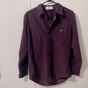 Purple corduroy TNA button up shirt